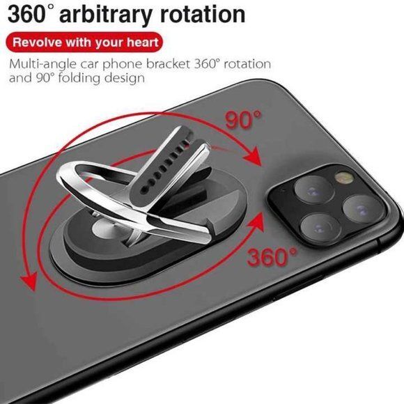 Mobile Phone Ring Holder 3 in 1 Universal Air Vent Car Phone Mount & Finger Grip - Picture 5 of 7